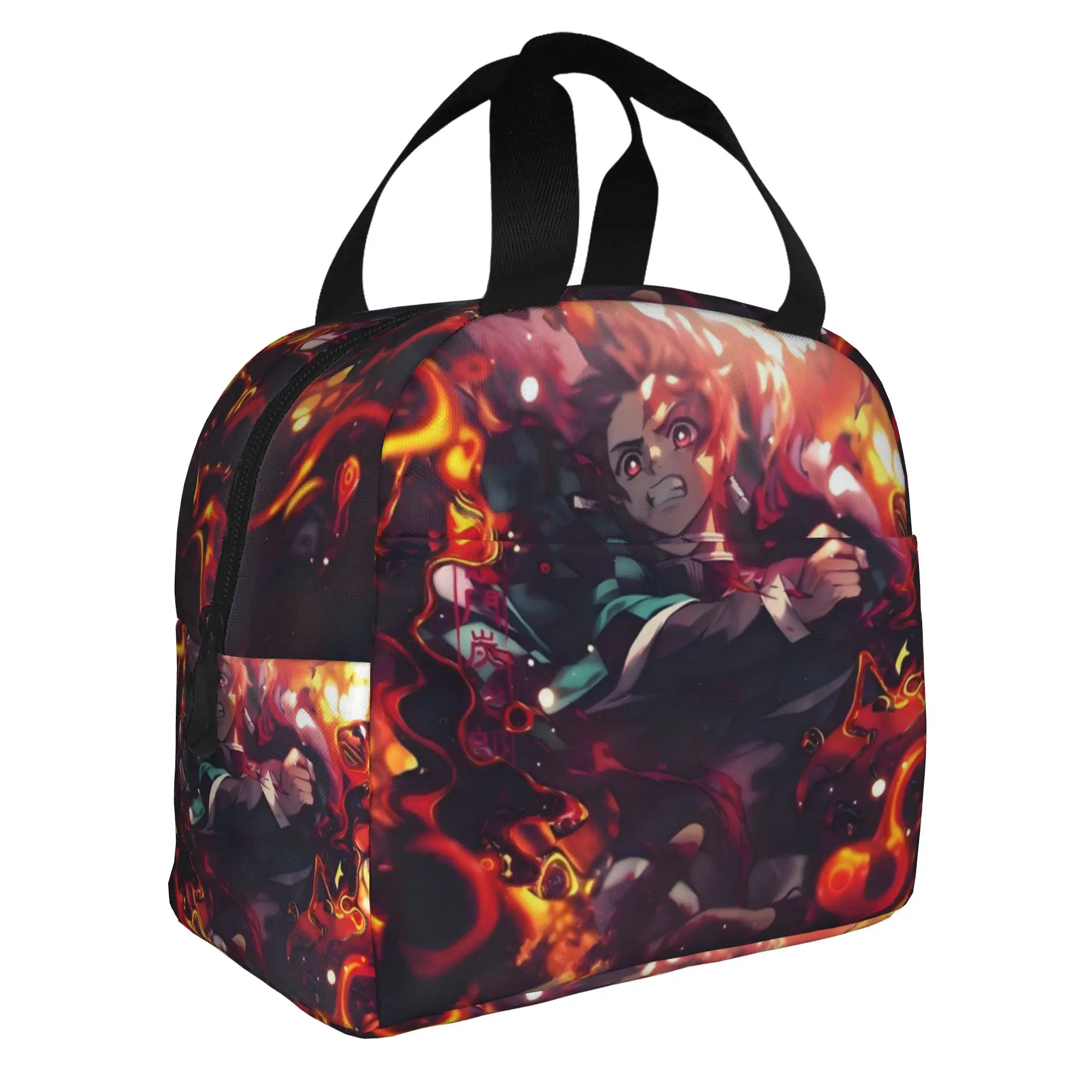 

Custom Comic Demon S-Slayer Insulated Lunch Tote Bag for Women Japanese Resuable Thermal Cooler Food Lunch Box School