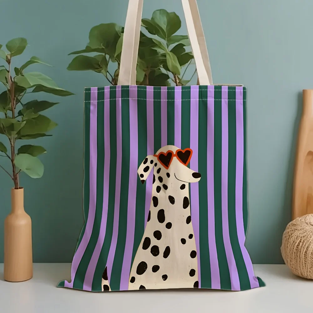 Bolso de lona multifuncional para mujer A Dalmatian: también sirve como organizador de joyas y neceser de moda