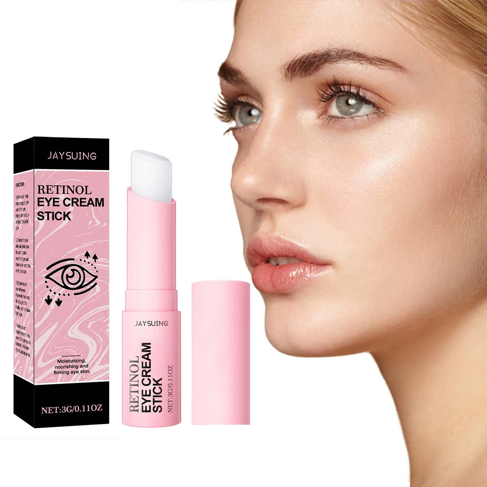 

Retinol Firming Eye Stick Hydrating Lifting Anti Puffiness Remove Dark Circle Eye Bag Moisturizing Portable Eye Care Stick