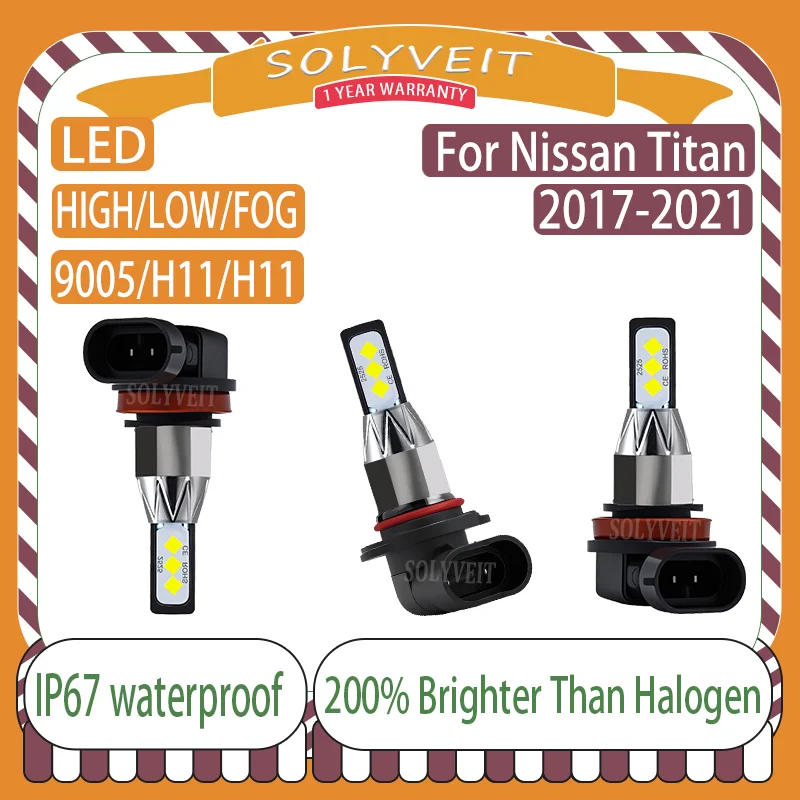 

IP67 Waterproof Rating Dust-Proof Tool-Free 9005 H11 H11 LED Headlight foglight For Nissan Titan 2017 2018 2019 2020 2021