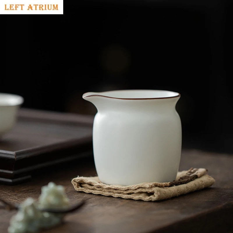 

Matte Finish Fat White Ceramic Fair Cup Cha Hai Tea Dispenser Kung Fu Tea Set Accessories Simple and Elegant Tea Cup