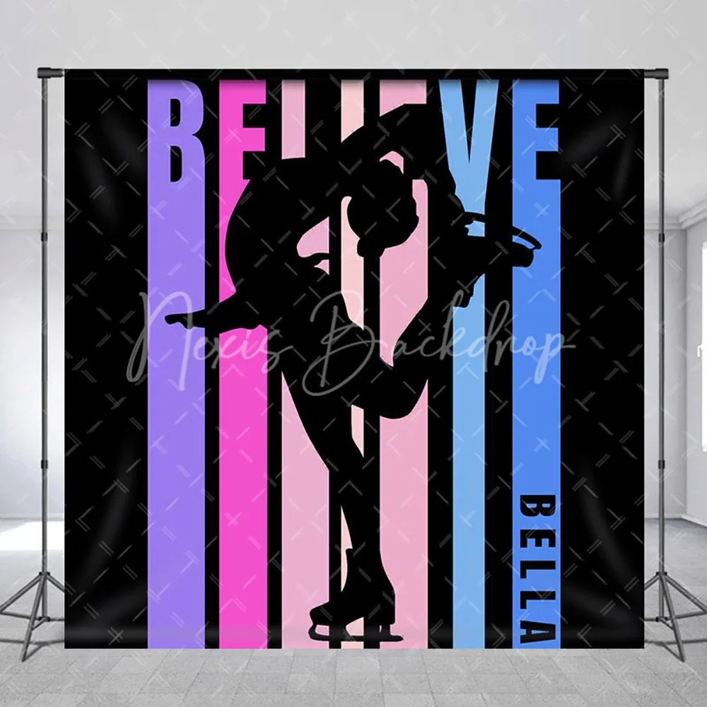 

Personalized Name Believe Dance Birthday Backdrop for Girl, Ballet Music Photography Background Studio Wall Decoration