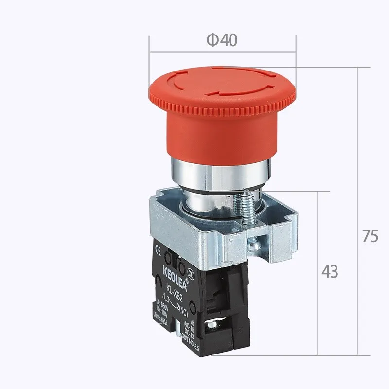 P60 Mushroom head power switch emergency stop 10A 22mm push button switch (ZB2) XB2-BS542 XB2-BS442 XB2-BS542C