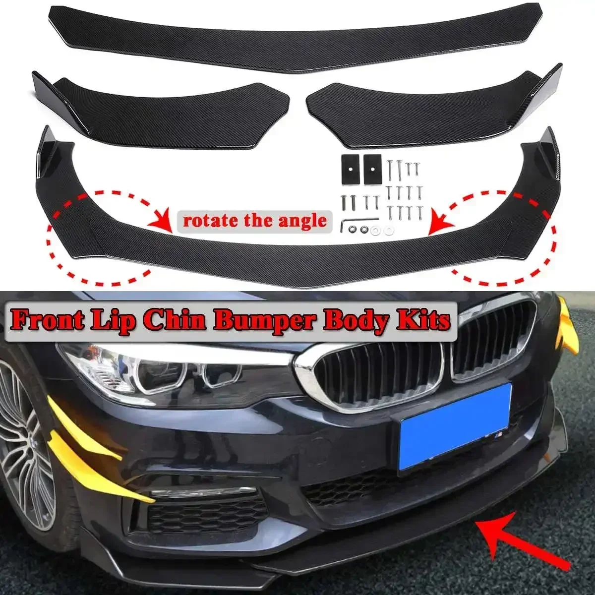 F80 Car Front Bumper Lip Chin Bumper Spoiler Splitter For BMW F30 F80 M3 F82 M4 3-Series 320i 325i 330i 335i 340i Exterior Part