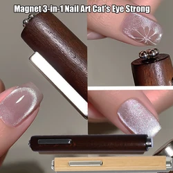 3IN1 Professional Strong Cat Eye Gel Magnet Pen Multi-functional French Line/Flowers Magnetic Laser Line Effect Nail Magnet Pen