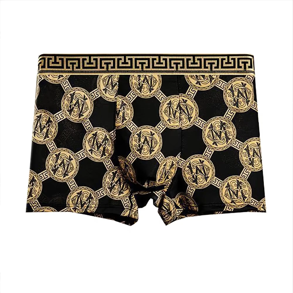 4 Teile/satz männer Unterwäsche Elastische Boxer Shorts Atmungsaktivem Druck Männer Unterhose Sexy Jungen Dünne Flache Ecke Höschen – Detail 4