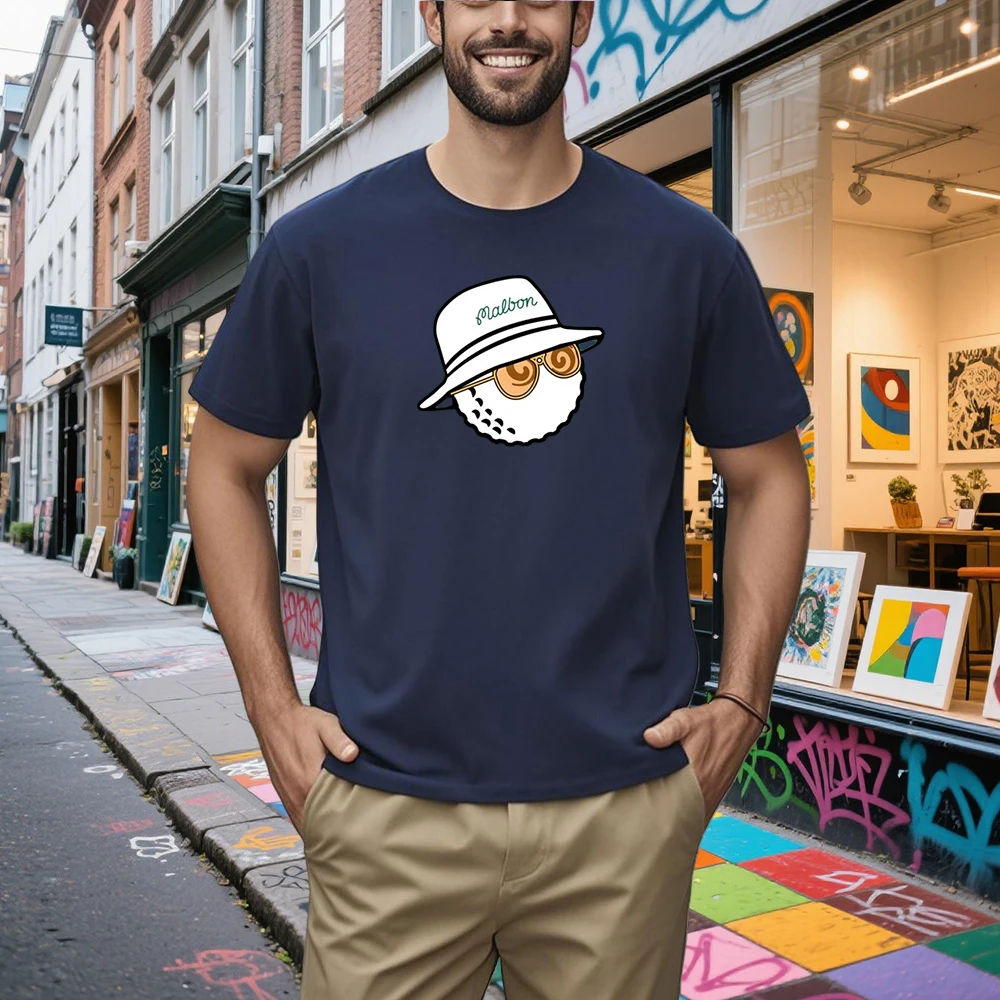 Summer Round-neck Short-sleeved Tops Golf Basic Printed Men's and Women's New Style Fashion Casual Tees Couple Cotton T-Shirts