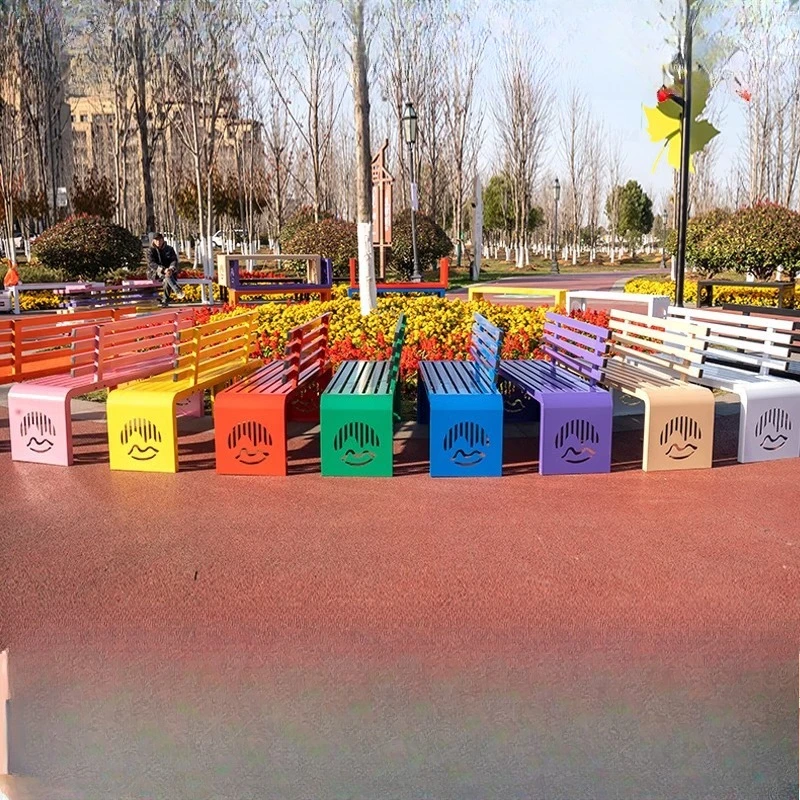 

Park chair, outdoor backrest bench, courtyard community flower garden indoor and outdoor wrought iron preservative wo