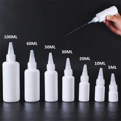 5-100ml Empty PE Plastic Glue Bottles With Screw-On Lids Squeeze Liquid Oil Dropper Bottles Refillable Sub Bottling Bottles