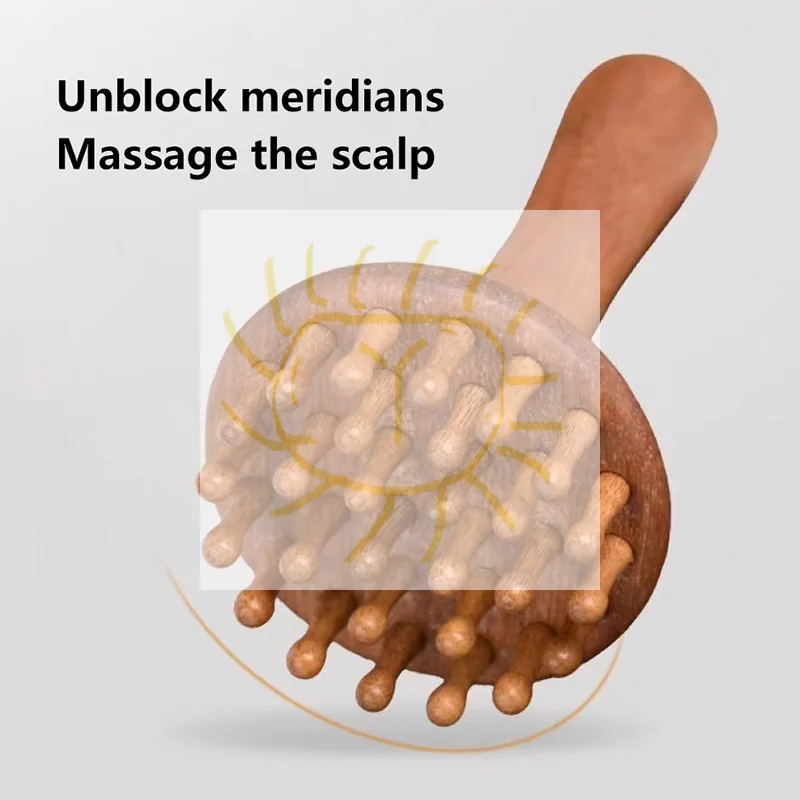 

Sandalwood Gua Sha Massage Brush Head Neck Shoulder Abdominal Leg Body Meridian Massager Gua Sha Comb Wooden Massage Tools