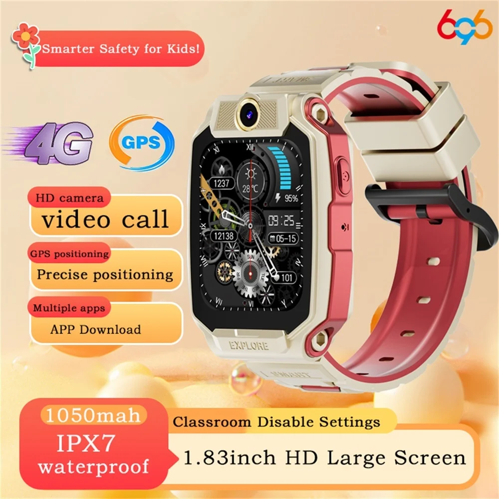 

Children's Smartwatch 4G Video Call Voice Chat GPS Positioning Waterproof Student Telephone Watch Smart Watches Alarm Clock
