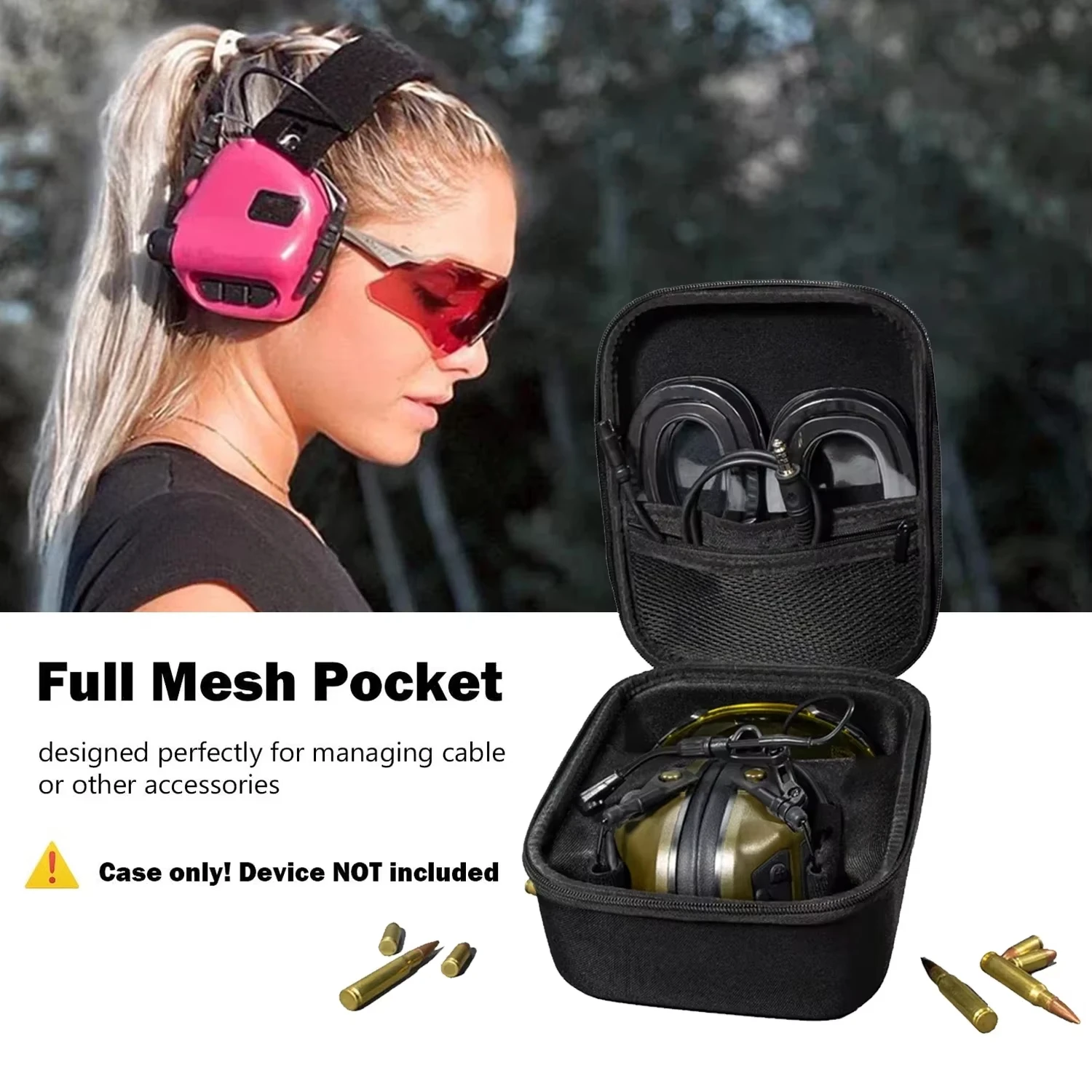 EARMOR Tactical Headphone Hard Storage Hunting Bags, Portable Lightweight Headphone Case, Waterproof M31/M32/ M31H/M32H Headset