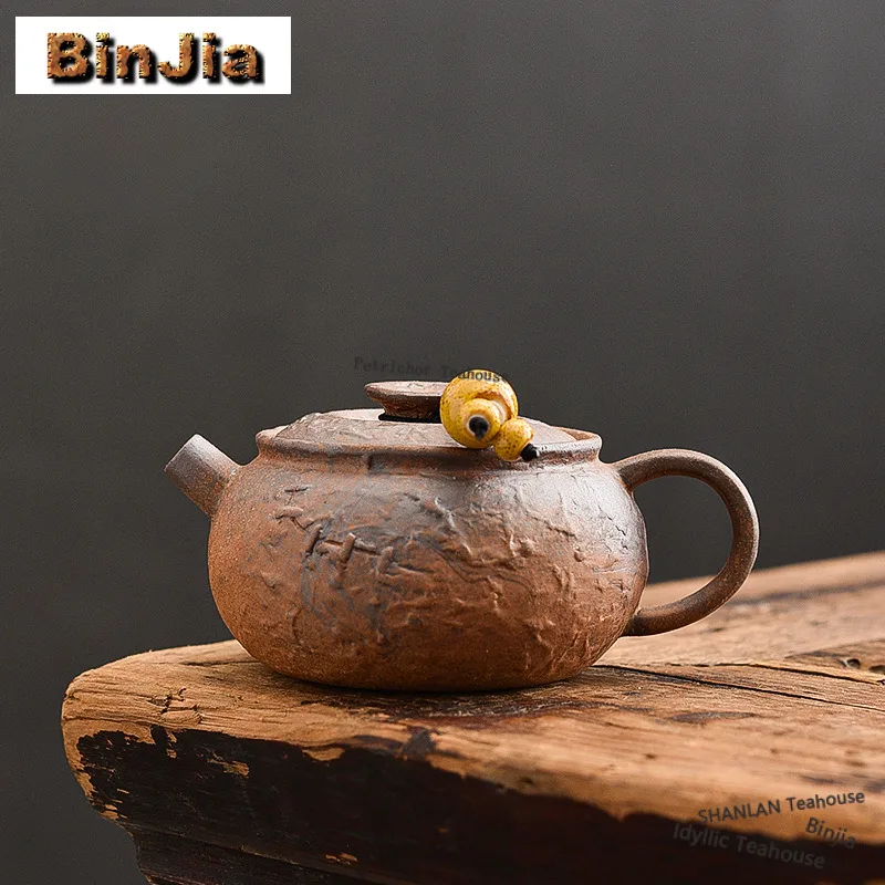 

120ml Old Rock Mud Tayloria Subglabra Teapot Vintage Tea Infuser Pot Tea Maker Kettle With Filter Chinese Tea Set Supplies Gifts