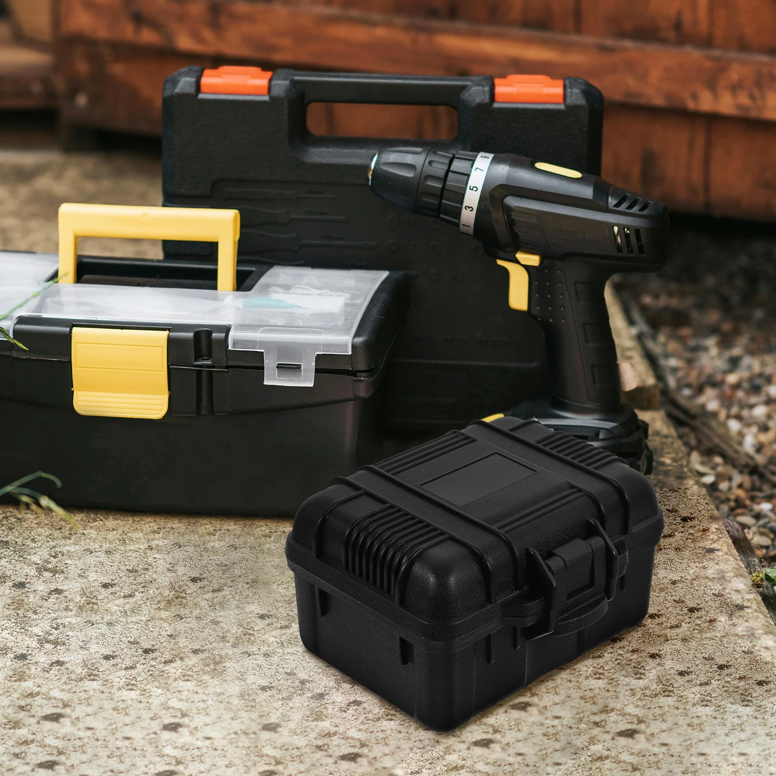 

Portable Tool Storage Box Plastic Case Hard Pocket Organizer Compact Lightweight Travel Suitcase Audio Equipment