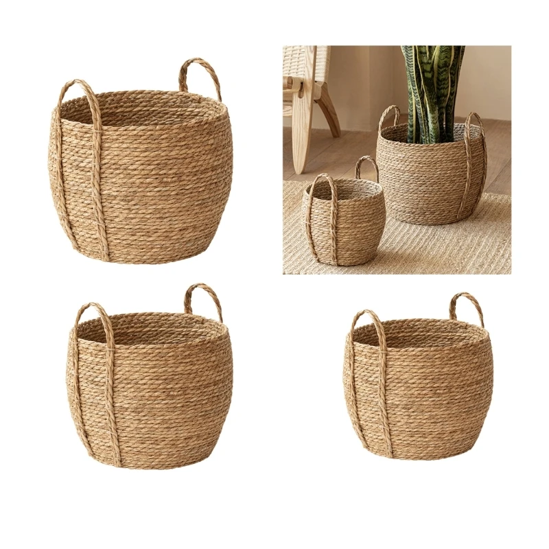 Hand Woven Storage Rack Flower Baskets Plant Pot SucculentsOrganizer for Balcony