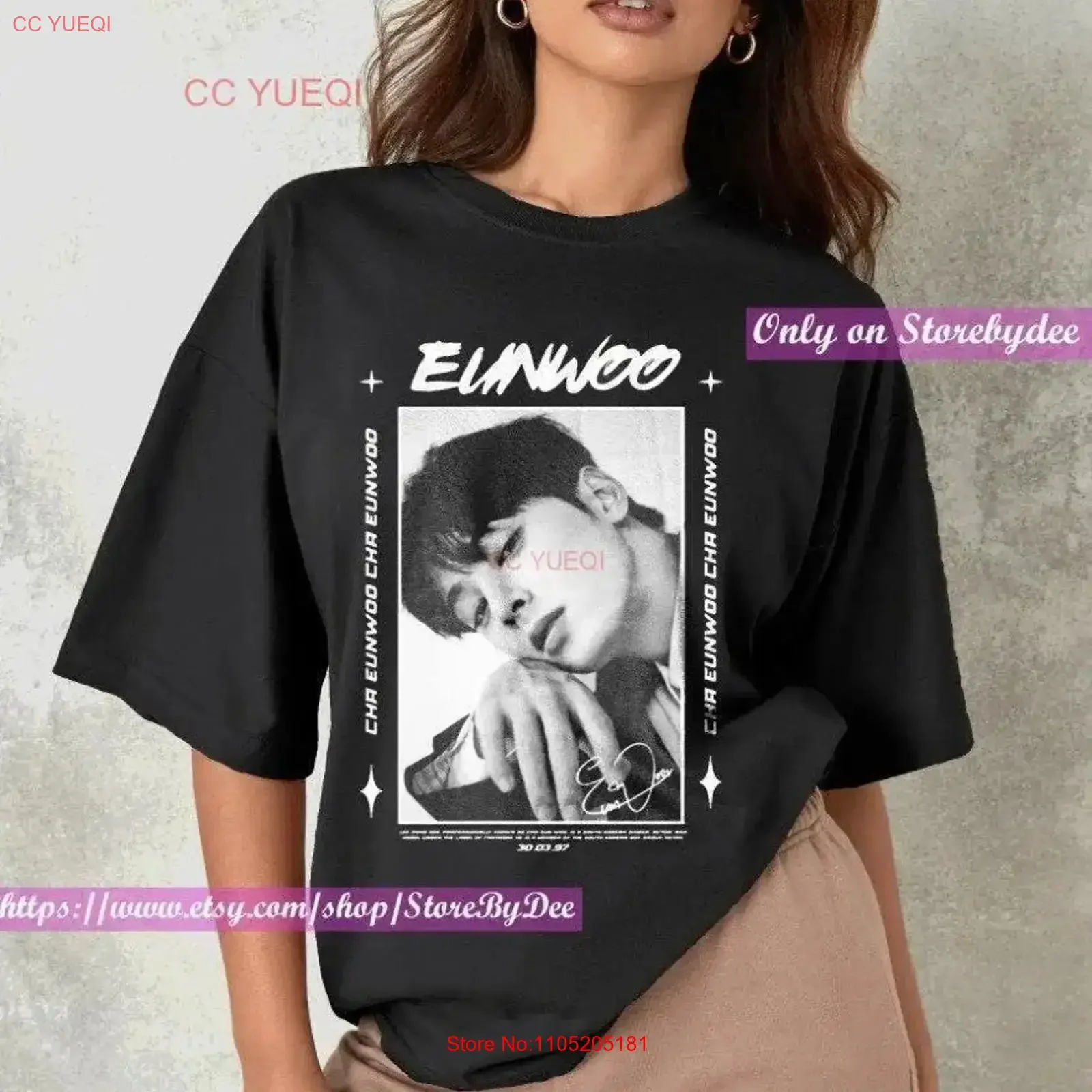 

Cha Eunwoo suho true beauty T Shirt gift fans new vintage Washed Versatile streetwear Comfortable Breathable homme Stretched