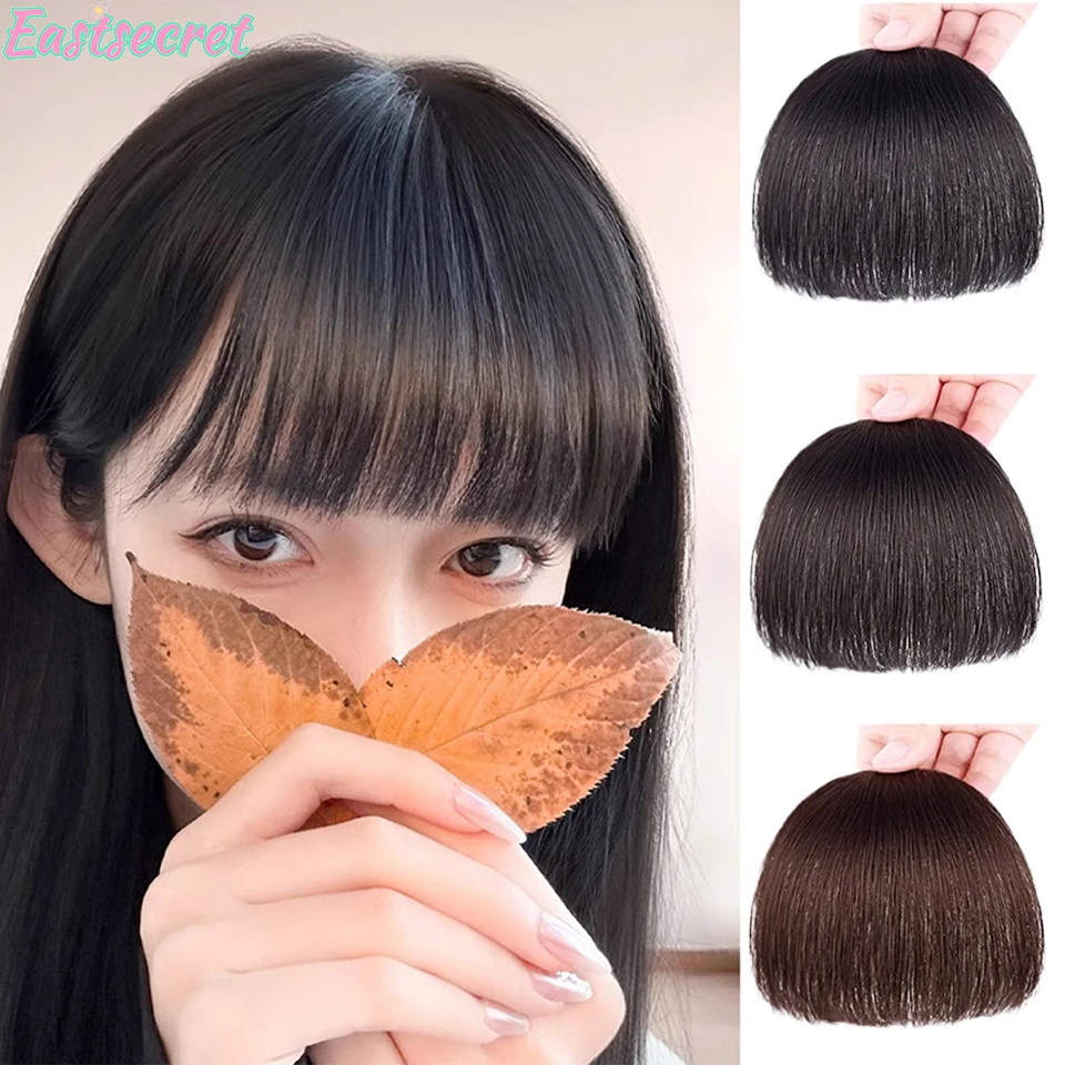 EASTSECRET Synthetic Wig Air bangs Natural Short Brown Blond Black Fake Hair Fringe Extension Clip in Hair Pieces