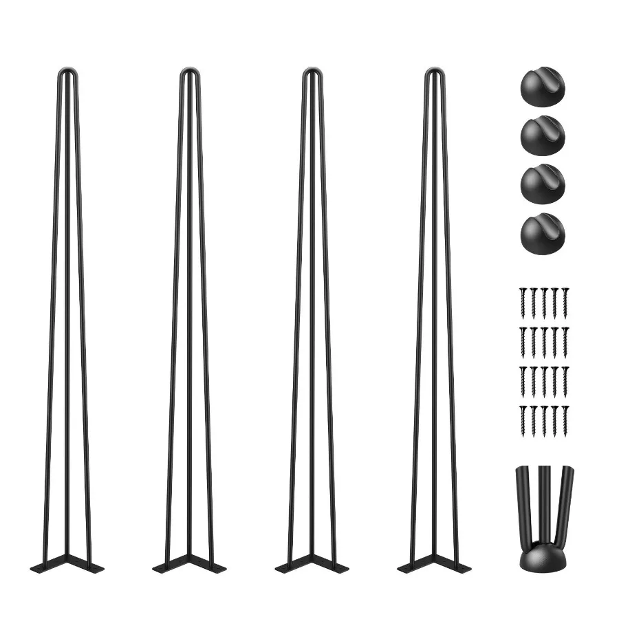 

Ножки для стола Hairpin, черные, 40 дюймов, комплект из 4 штук, грузоподъемность 880 фунтов (на каждую), 220 фунтов на 3-х стержнях, для скамьи, стола, обеденного стола, табуретов, стульев C