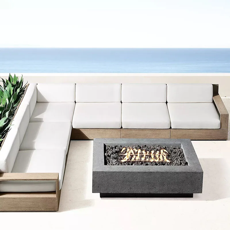 

Wholesale Customization High-end Teak Wood Exposed Furniture Outdoor Patio Garden Furniture Sets Modular Sectional Teak Sofa