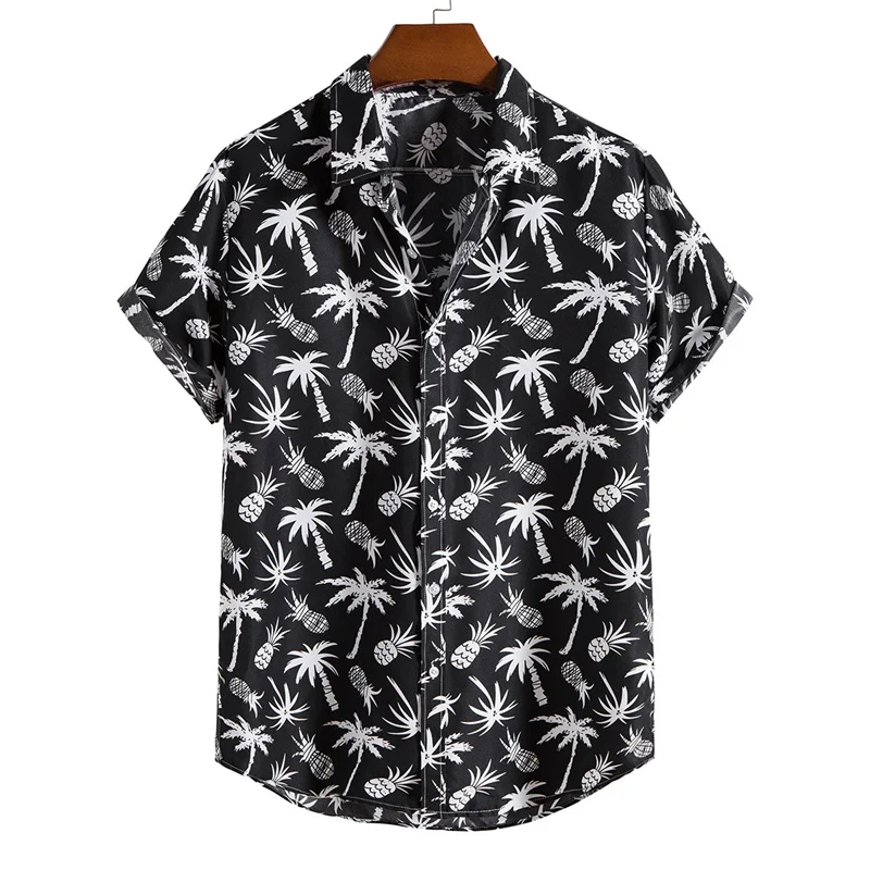 Fashion Tropical Fruits 3d Print Shirt For Men Summer Street Short Sleeve Hawaiian Shirts Tops Lapel Button Loose Male Blouse