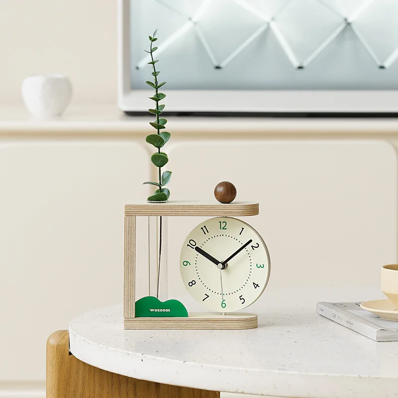 

Zml tabletop creative clock ornament - artistic clock for entryway, living room, tv cabinet decoration