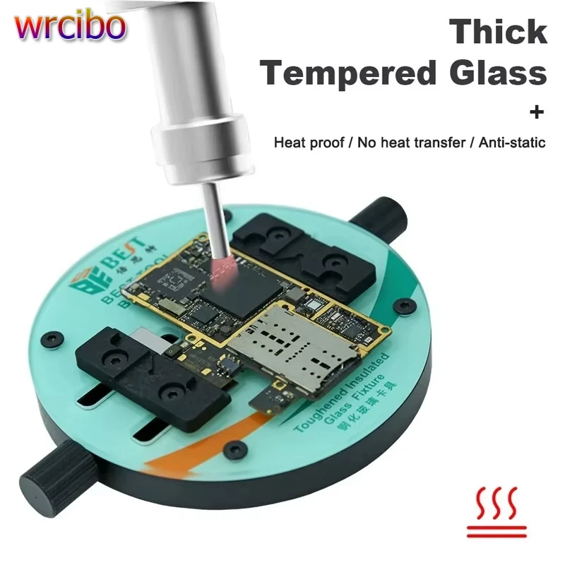 

BST-001X Toughened Insulated Glass Fixture Anti-Static ESD Clamp Microscope Soldering For Chip PCB BGA Glue Removal Fixed Tool