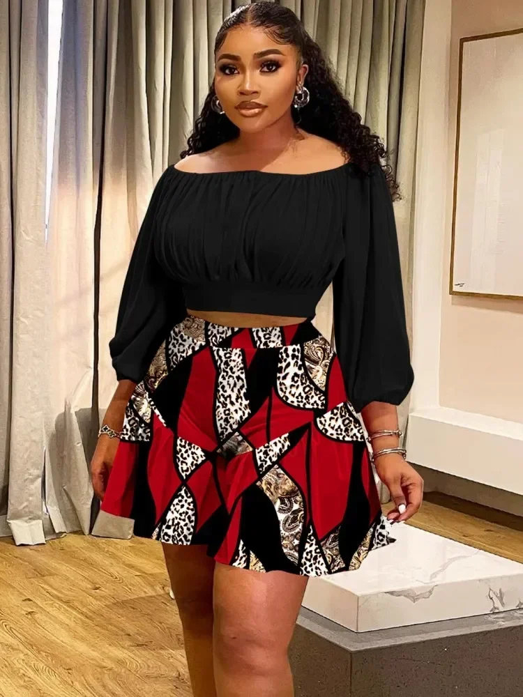 2 قطعة مجموعات النساء 2025 جديد وصول حجم كبير الصيف مطابقة مجموعات طباعة قطعتين مجموعات بلوزات والسراويل الدعاوى وتتسابق الملابس