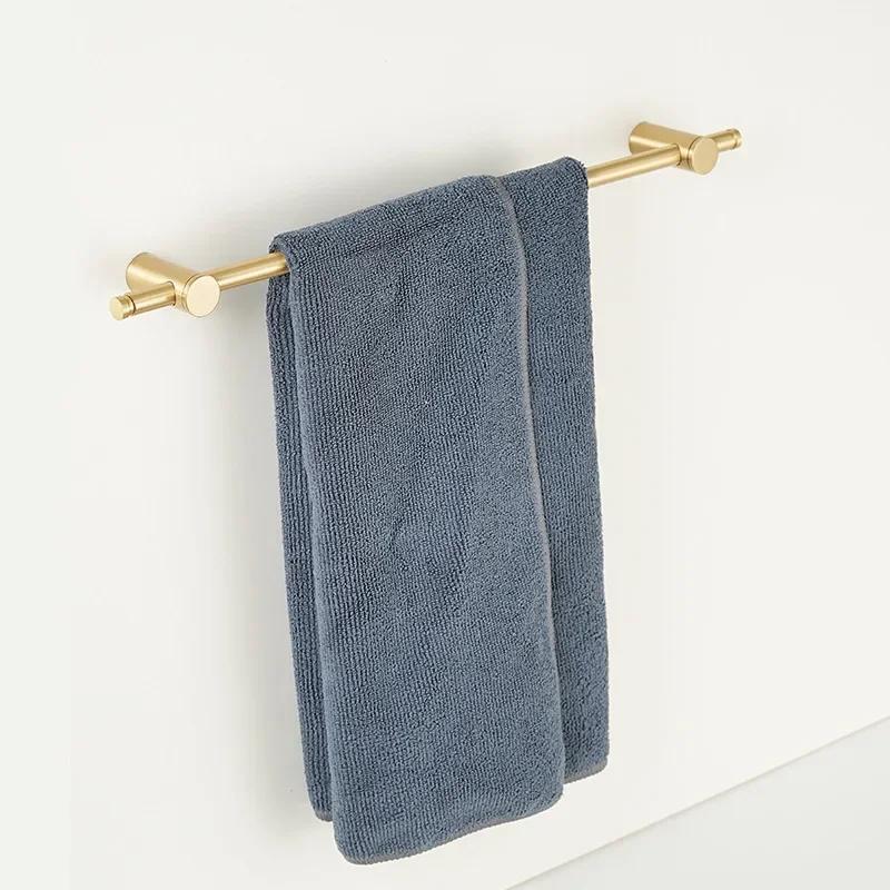 Adjustable gold single hole pure copper wardrobe shoe cabinet pull handle simple brass clothes hook towel rack 70/80/100cm