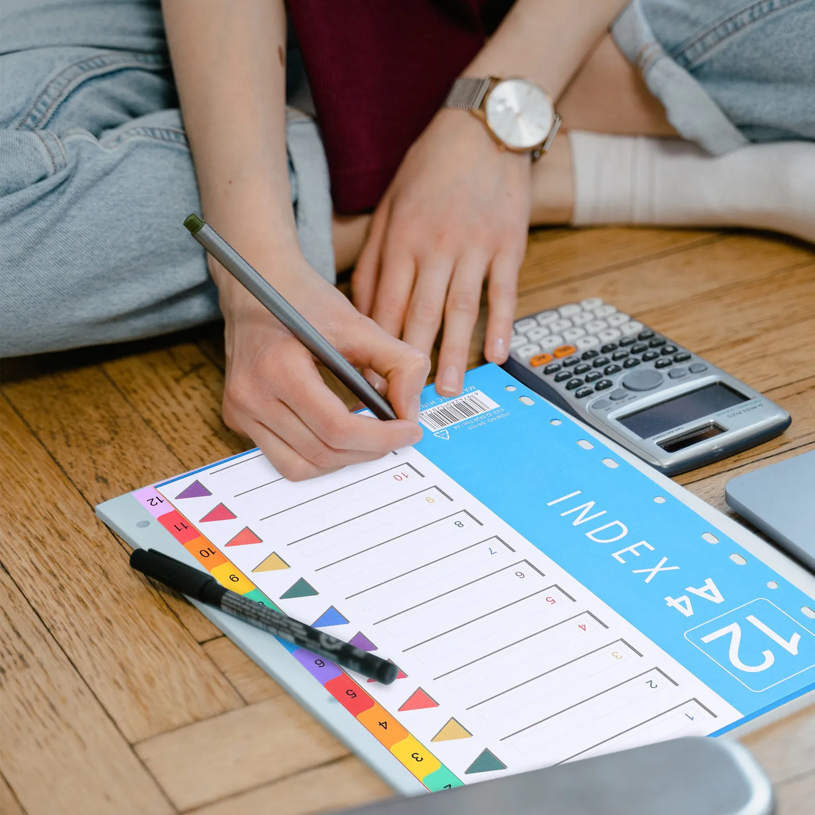 

38Pcs Waterproof Colored Plastic Index Dividers Loose-Leaf Folder Separator Tabs for Notes Classification Efficient Work