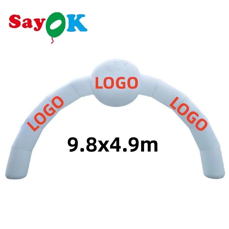 

9.8x4.9m Inflatable Race Goal Arch Inflatable Archway Door With Start Line Double Printing For Party Event Decor