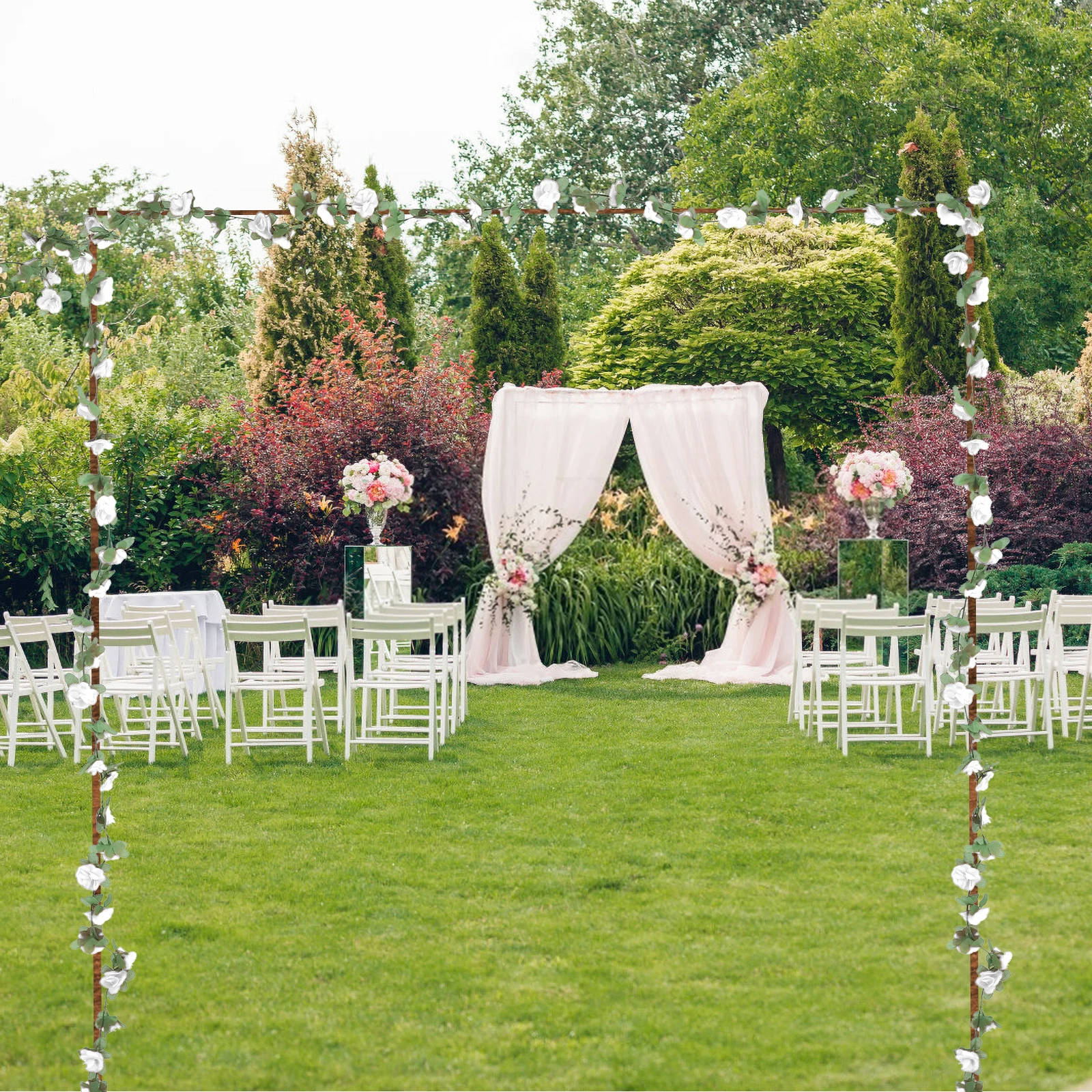 

Artificial Plant Vine 12Ft Lifelike Rose Garland for Wedding Arch Decoration Home Office Decor Floral Vines Room Decor