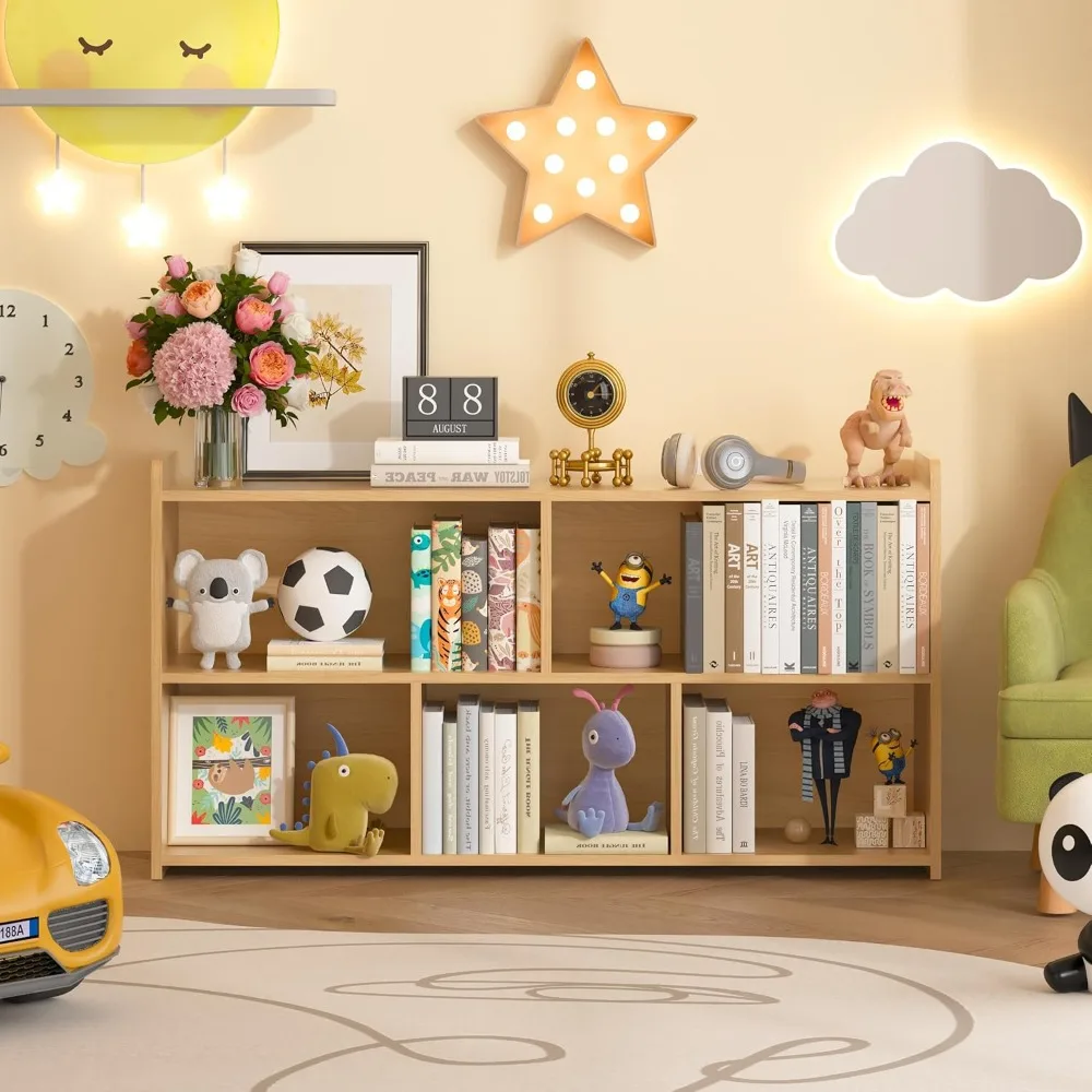 خزانة كتب خشبية مستوحاة من مونتيسوري مكونة من 5 مكعبات للأطفال ومنظم ألعاب #6