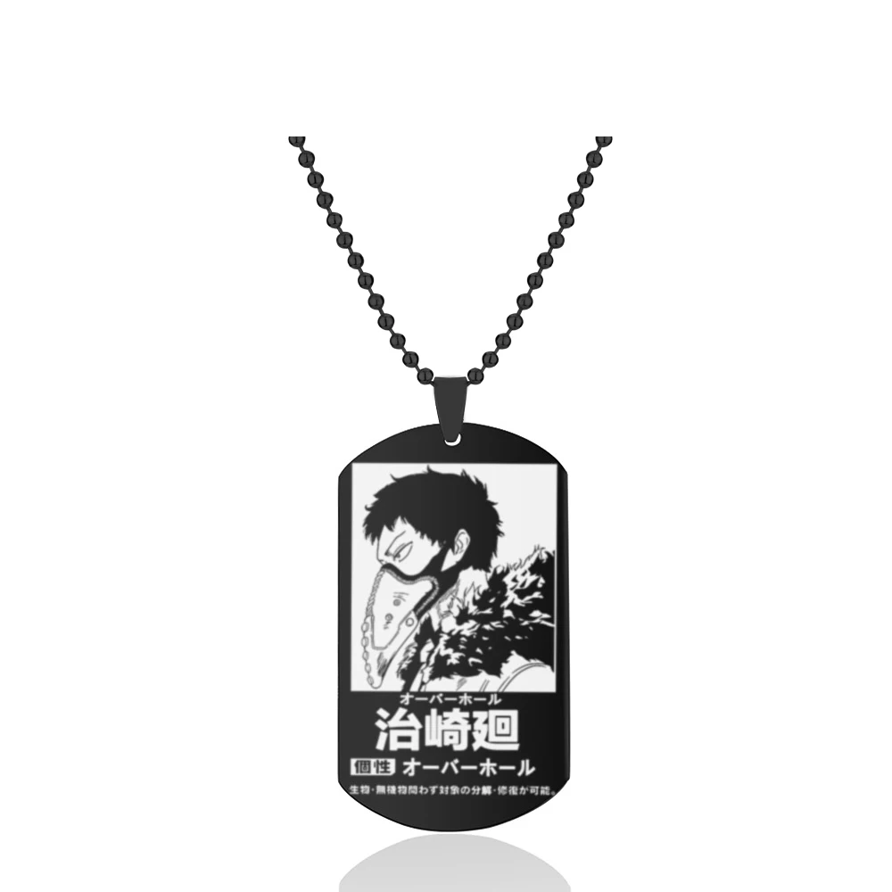 Anime My Hero Academia Necklaces Midoriya Izuku Bakugou Katsuki Rectangle Dog Tags ID Stainless Steel Pendant for Children Fans