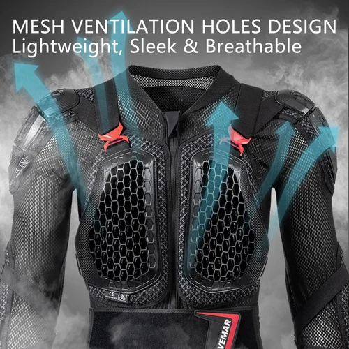 Imagen 2 del producto Chaqueta de armadura de motocicleta con certificación CE, chaqueta de armadura corporal antiimpacto y anticaída, equipo de protección para Motocross todoterreno DH MTB, S-5XL