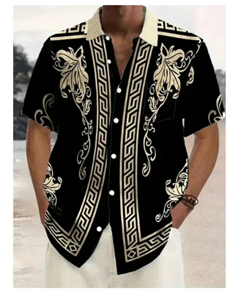 Camisa hawaiana de manga corta para hombre, camisa holgada informal con estampado de dibujos animados, ideal para primavera y verano, 2024