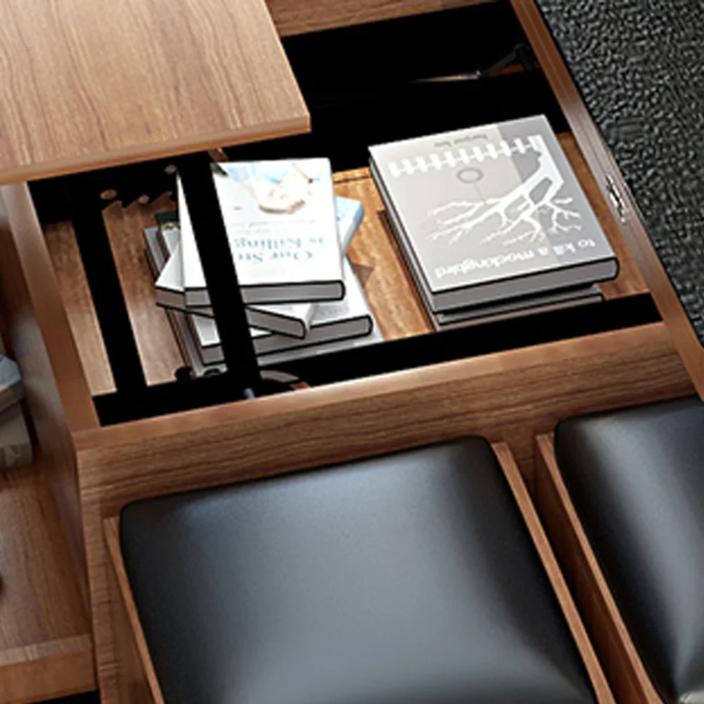 Multifunctional Rock Plate Coffee Table Combination Dining Dual-use Creative Lift Folding Movable Installation-free New