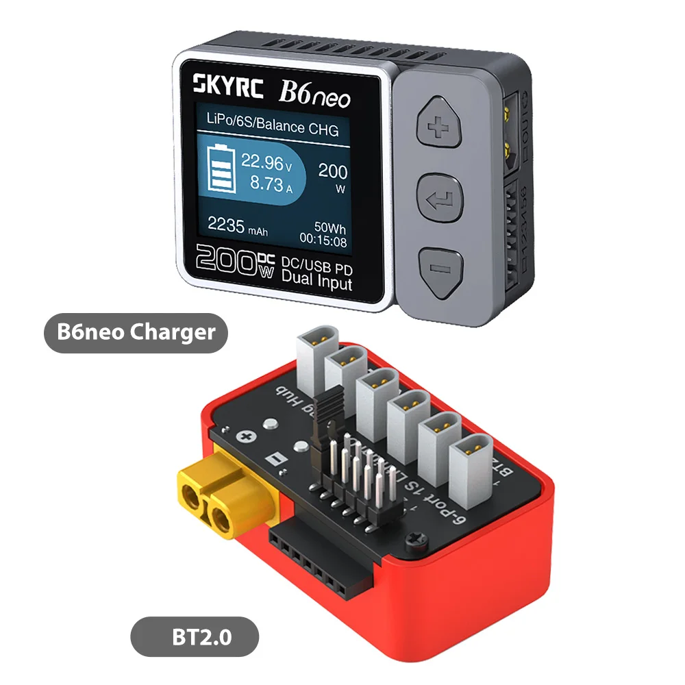 SKYRC Batterijoplaadhub OSH 6-poorts 1S Batterijoplaadhub voor LiPo LiFe Li-ion LiHV