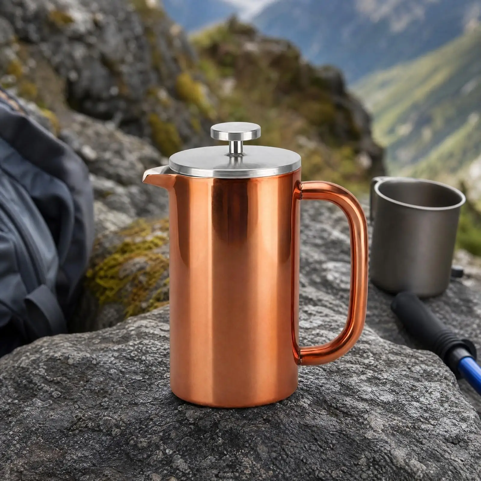 Double Wall 304 Stainless Steel Coffee Press Pot 1000ml French Press Plunger for Tea and Coffee Brewing Outdoor