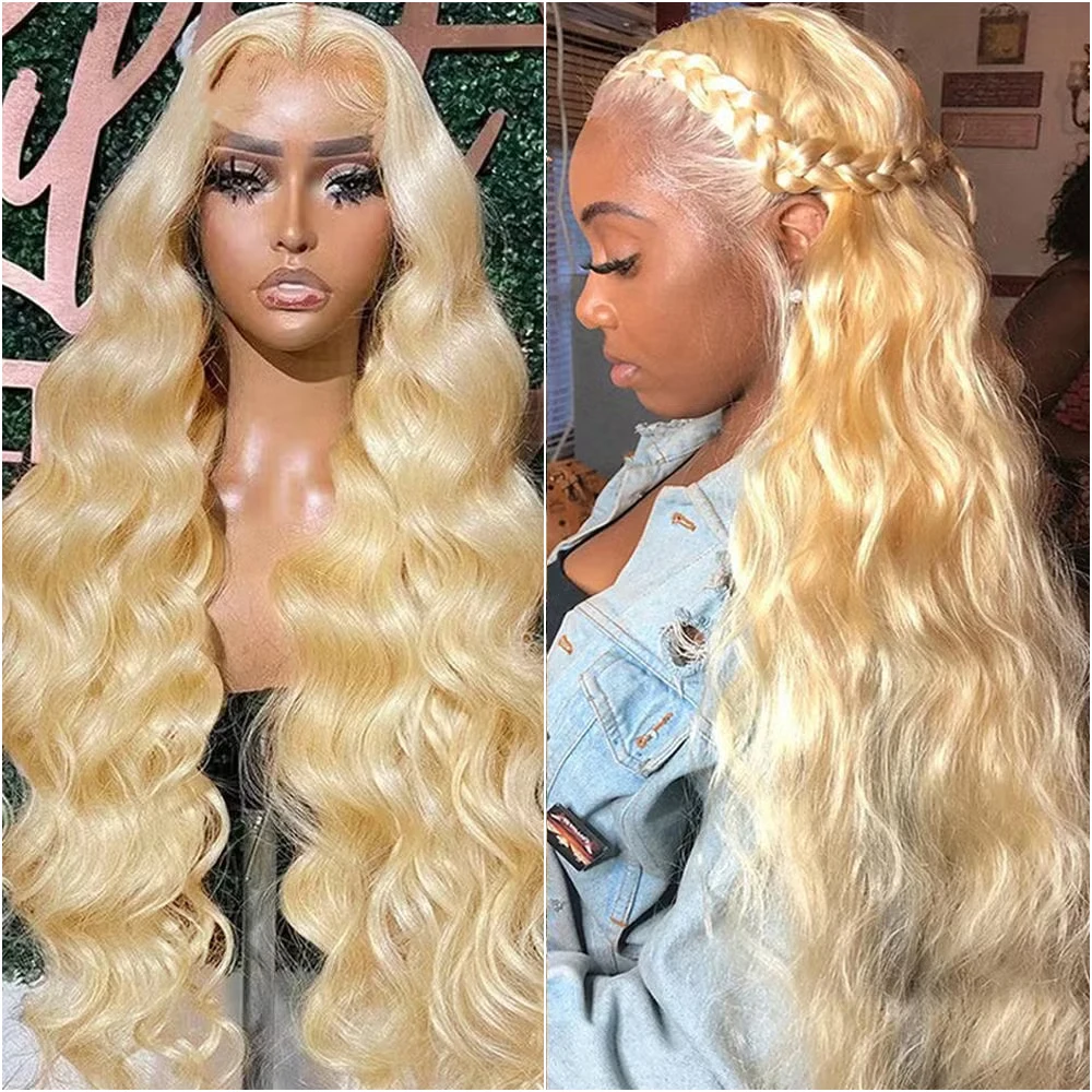 

Блондированные парики 613 с HD-кружевом 13x4 и 13x6, 30-40 дюймов, с предварительно выщипанными волосами, бразильские, с эффектом «волна», плотность 220%