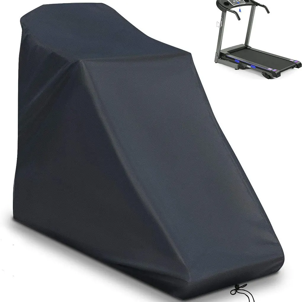 غطاء حماية لجهاز المشي قابل لإعادة الاستخدام ومتين من قماش أكسفورد سهل التنظيف في الوقت التالي جهاز المشي باللون الأسود 200*95*150 سم