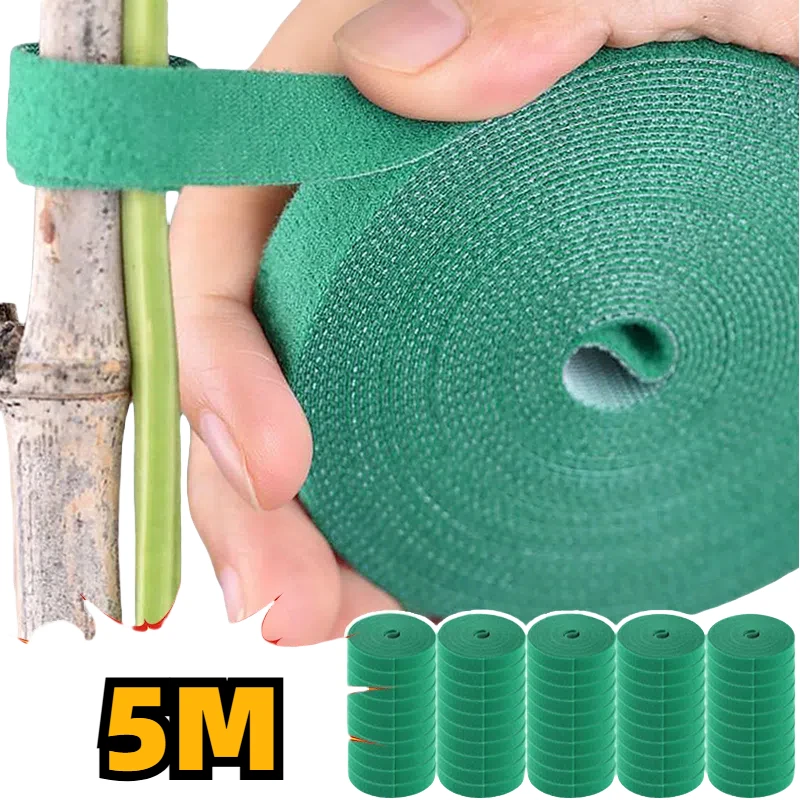 

Self Adhesive Plant Nylon Cable Tie Green Adjustable Plants Hook Loop Support Garden Twine Bandage Reusable Fastener Tape Strips