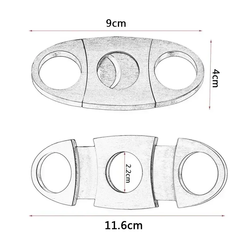 Stainless Steel Cigar Cutter Smoke Accessories Gift for Man Cigarette Case Tuxedo Guillotine Cutters Knife Luxury Set Scissors