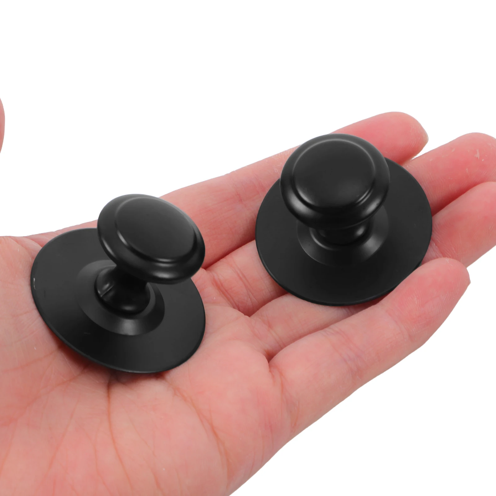 

6pcs Stainless Steel Drawer H les Modern Design Cabinet Knobs Furniture Pulls Black Round Mushroom Shape No Drilling