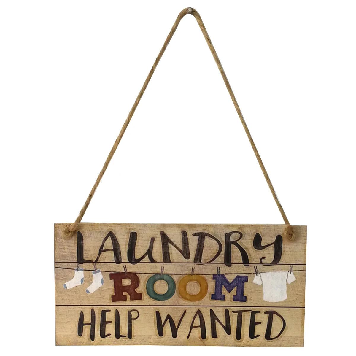 

Vintage Wooden Laundry Room Wall Plaque 20x10x0.5cm Carved Design Rope Included Decorative Hanging Sign for Home DIY Rustic