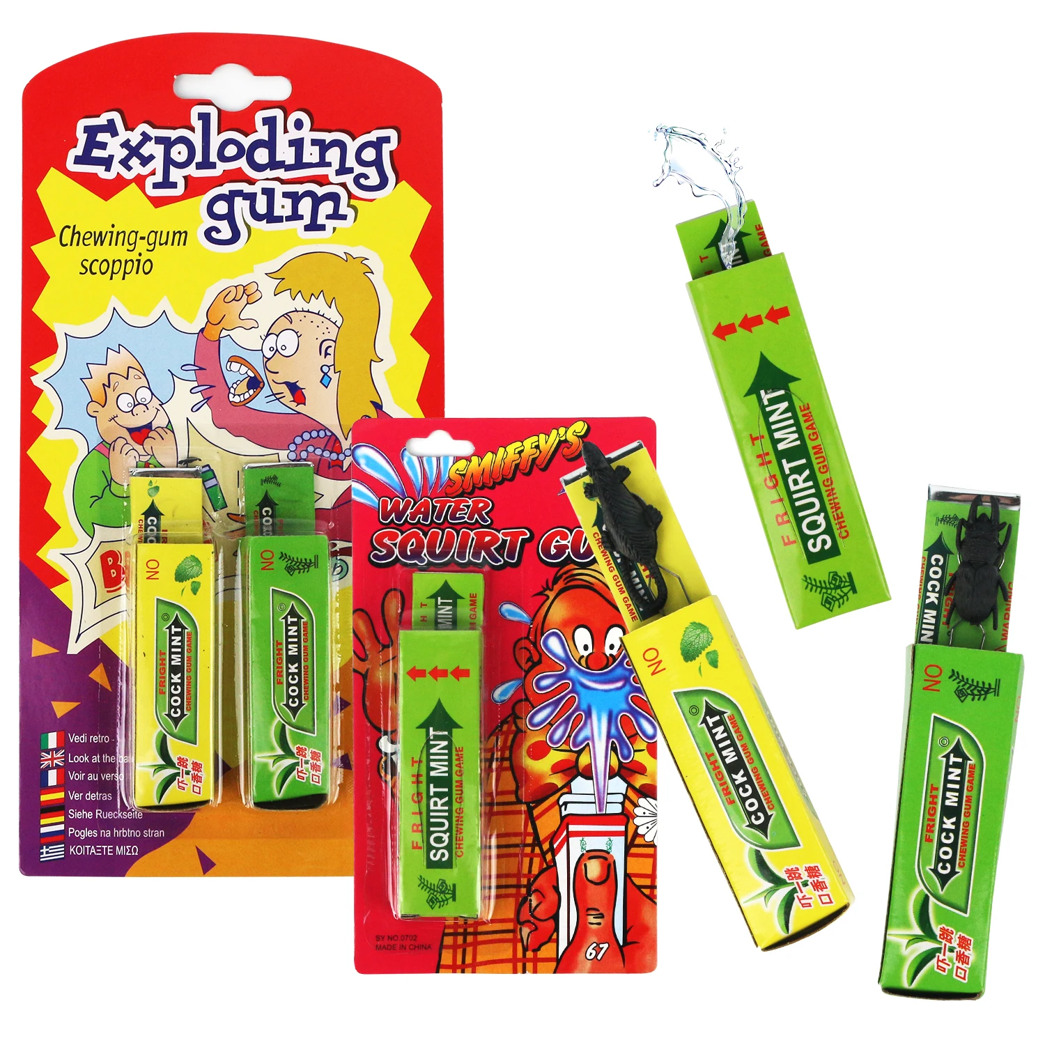 Spray gum pranks and pranks funny bugs scary candy toys