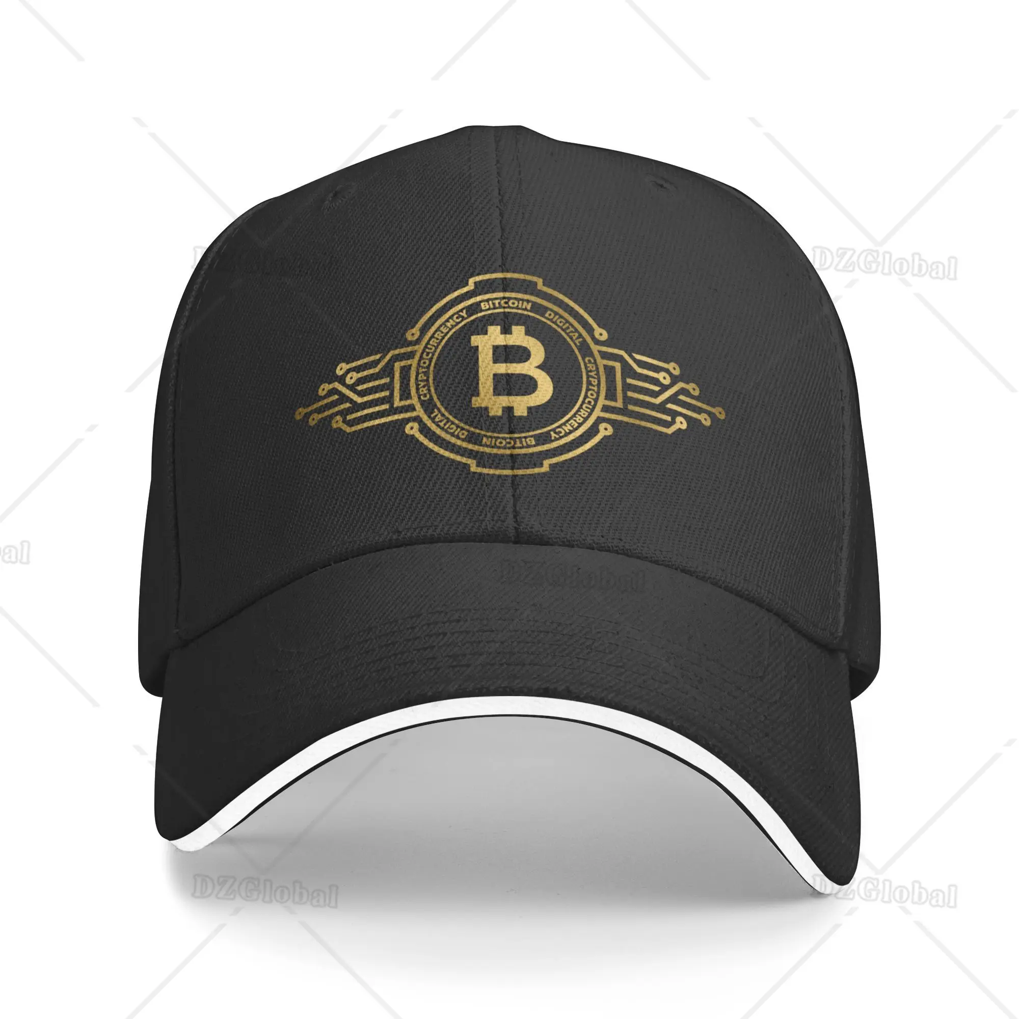 Bitcoin Gold Coin Logo Print Baseball Cap Sun Protection Women Men Adjustable Snapback Hats BTC Crypto Coins Dad Hat Trucker Cap