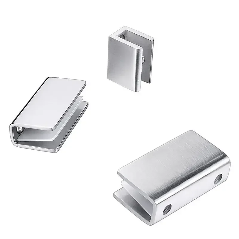 1PCS Stainless Steel Door Hinge Cupboard Support Durable Cabinet Furniture Hardware Home Bath Install Glass Clamp Fixed Widen