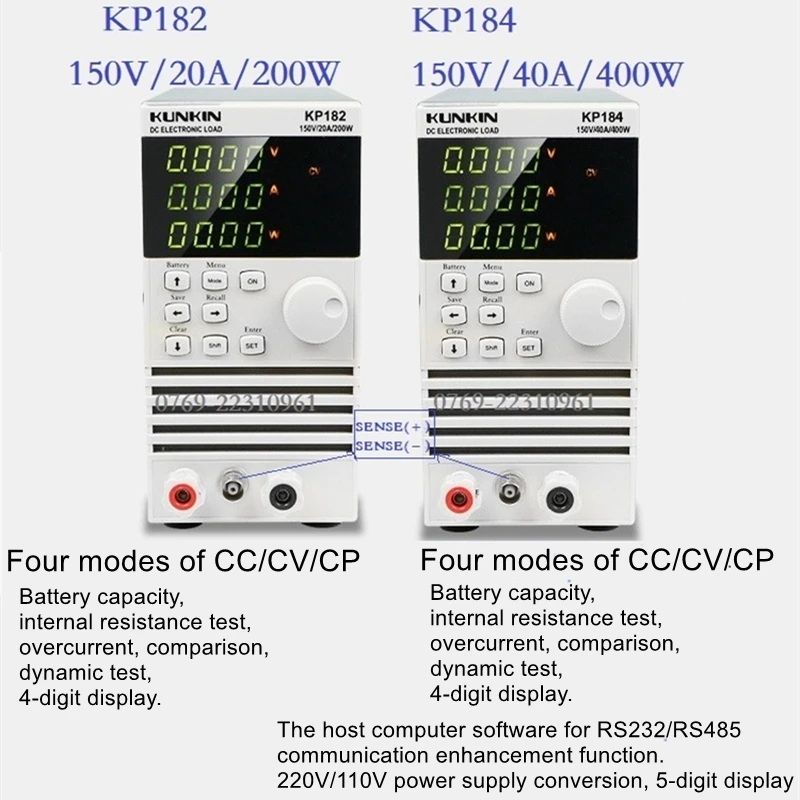 KP182/KP184 Economical Program-controlled Electronic Load Meter 200W/400W, 110V/220V Universal