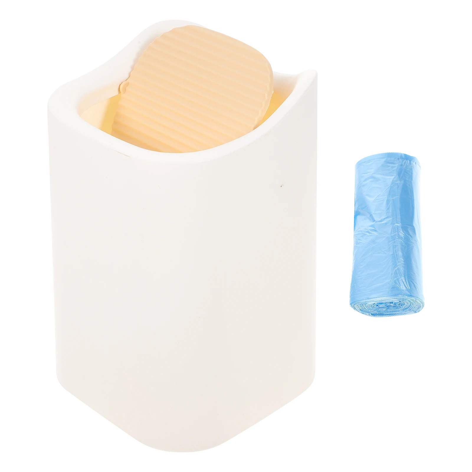 

Creative Lidded Trash Can Small Garbage Bin Tiny Wastebasket Stylish Desktop Dustbin Bathroom Bedroom Table Top Countertop Easy