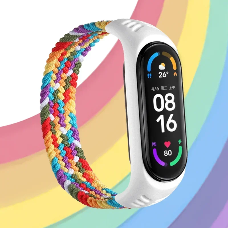 Nylon Braided Watchband for xiaomi Mi band 4 3 Strap Solo Loop NFC Watch Bracelet Women Smartband Gift Belt Correa Mi band 7 6 5